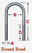 Automann, Usa U-Bolt Kit Round, 7/8" X 4' X 12-1/4" AUBK8164-122