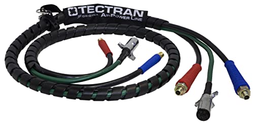 Tectran 3-in-1 Premium APL Airpower Line Set | Flexible Grips | Tractor-Trailer Hook-Up Line | 1/2" NPT Fittings |